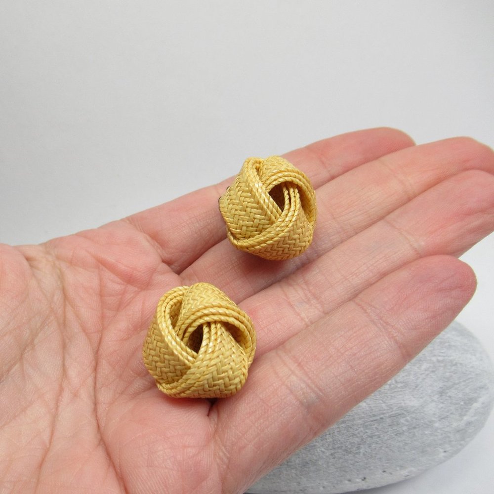 Vintage knot clip earrings